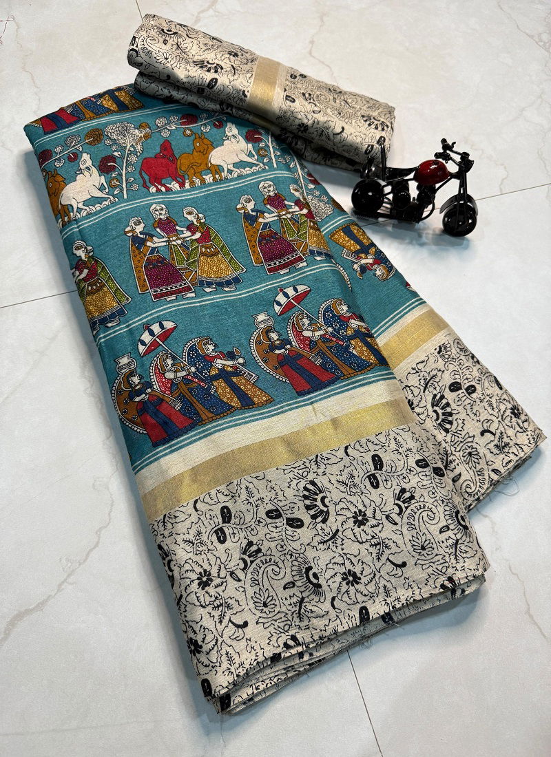 Wow Cotton Silk kalamkari Printed Daily Wear Sarees Suppliers In India